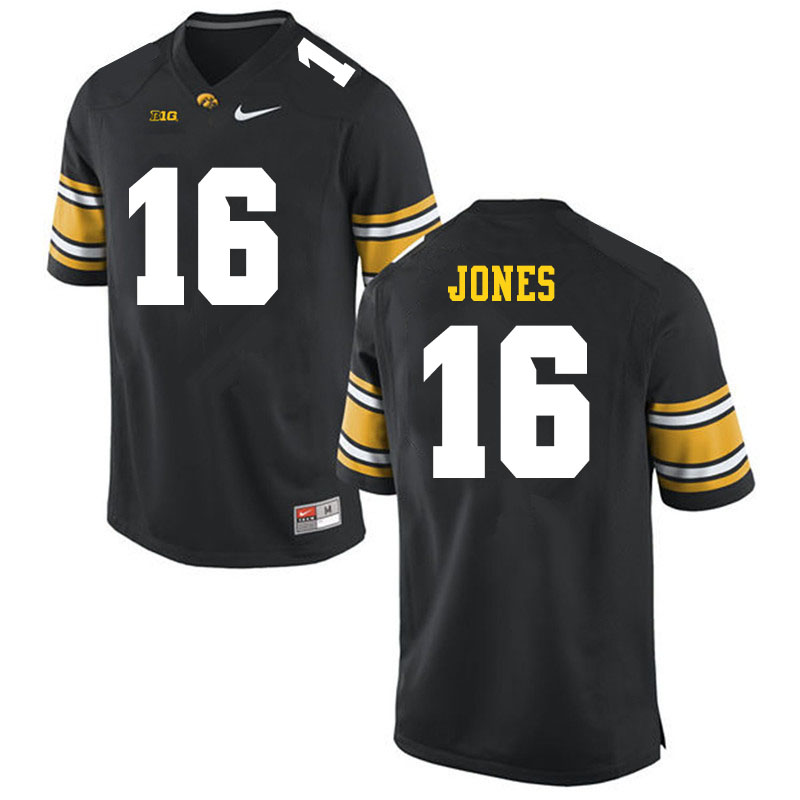 Men #16 Charlie Jones Iowa Hawkeyes College Football Jerseys Sale-Black - Click Image to Close
